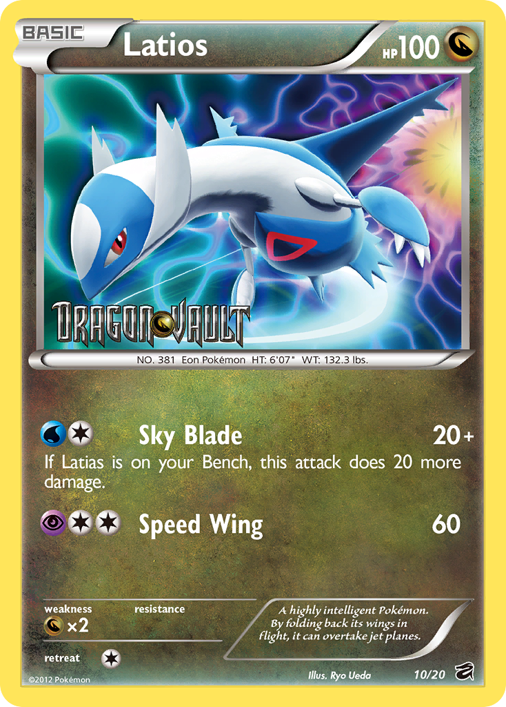 Latios 10/20 Rare Holo | Dragon Vault | Pokemon Card