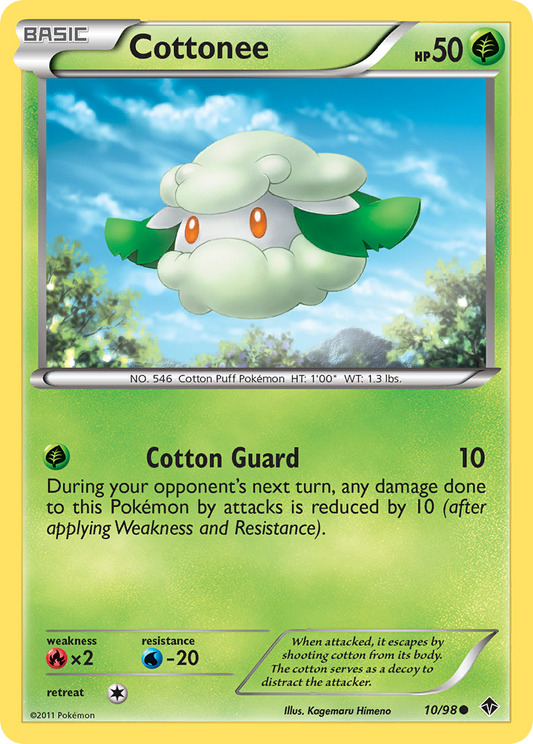 Cottonee 10/98 Common | Emerging Powers | Pokemon Card
