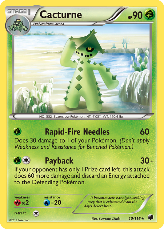 Cacturne 10/116 Rare | Plasma Freeze | Pokemon Card