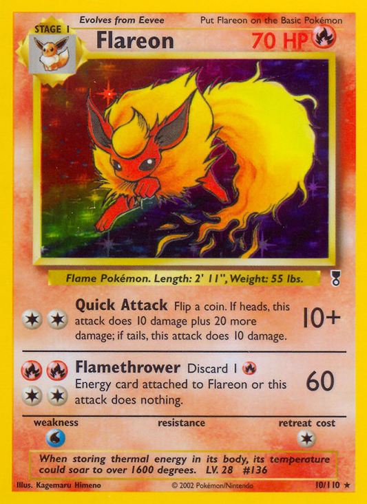 Flareon 10/110 Rare Holo | Legendary Collection | Pokemon Card