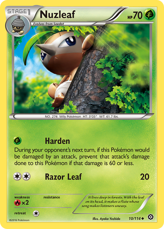 Nuzleaf 10/114 Uncommon | Steam Siege | Pokemon Card