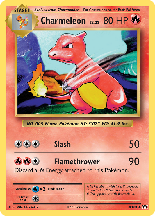 Charmeleon 10/108 Uncommon | Evolutions | Pokemon Card