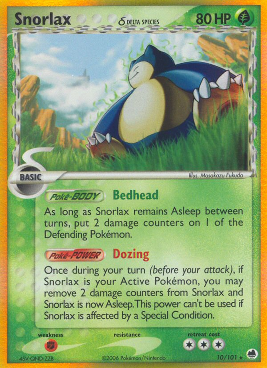 Snorlax δ 10/101 Rare Holo | Dragon Frontiers | Pokemon Card