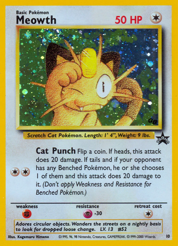 Meowth 10/53 Promo | Wizards Black Star Promos | Pokemon Card