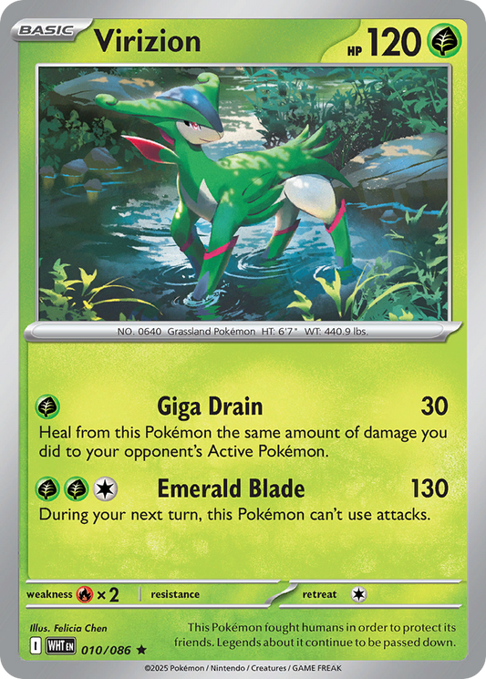 Virizion 10/86 Rare | White Flare | Pokemon Card