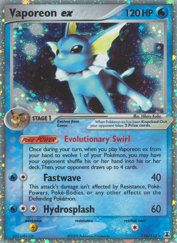 Vaporeon ex 110/113 Rare Holo EX | Delta Species | Pokemon Card