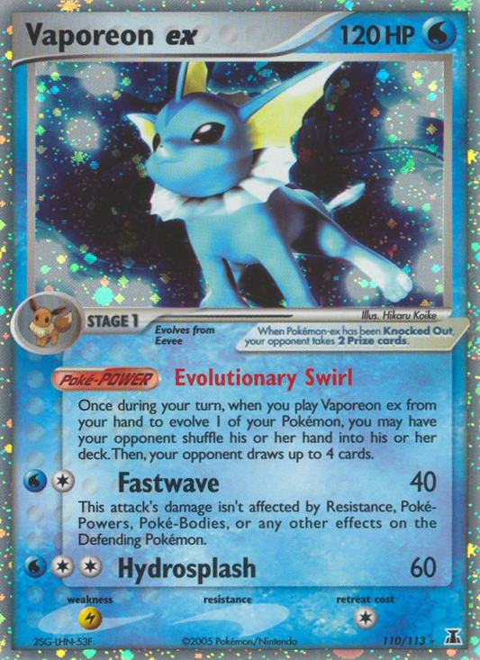 Vaporeon ex 110/113 Rare Holo EX | Delta Species | Pokemon Card