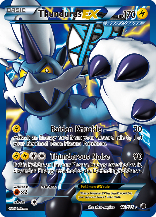 Thundurus-EX 110/116 Rare Ultra | Plasma Freeze | Pokemon Card