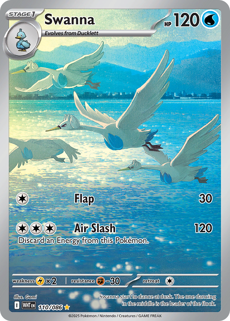 Swanna 110/86 Illustration Rare | White Flare | Pokemon Card