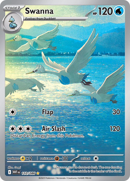 Swanna 110/86 Illustration Rare | White Flare | Pokemon Card