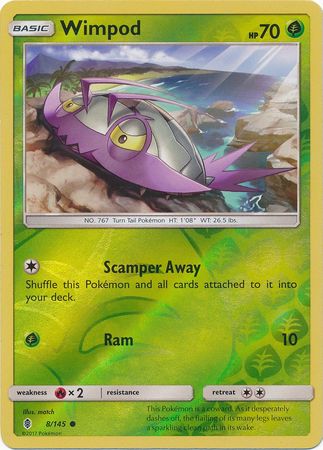 Wimpod 8/145 Reverse Holo | Guardians Rising | Pokemon Card