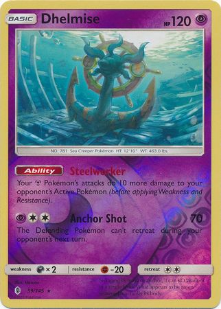 Dhelmise 59/145 Reverse Holo | Guardians Rising | Pokemon Card