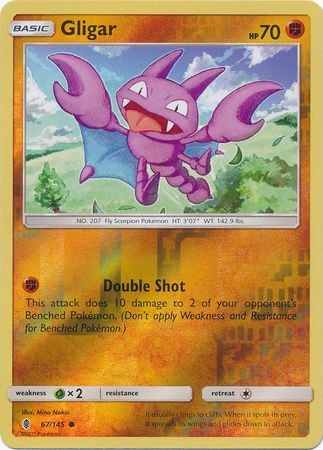 Gligar 67/145 Reverse Holo | Guardians Rising | Pokemon Card