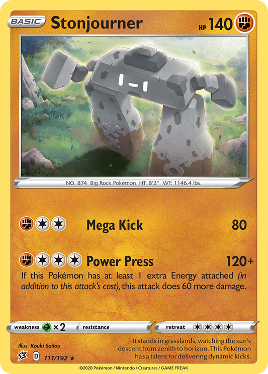 Stonjourner 111/192 Rare Holo | Rebel Clash | Pokemon Card