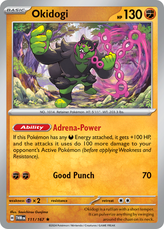 Okidogi 111/167 Rare Holo | Twilight Masquerade | Pokemon Card