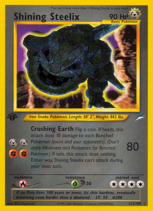 Shining Steelix 112/105 Rare Shining | Neo Destiny | Pokemon Card