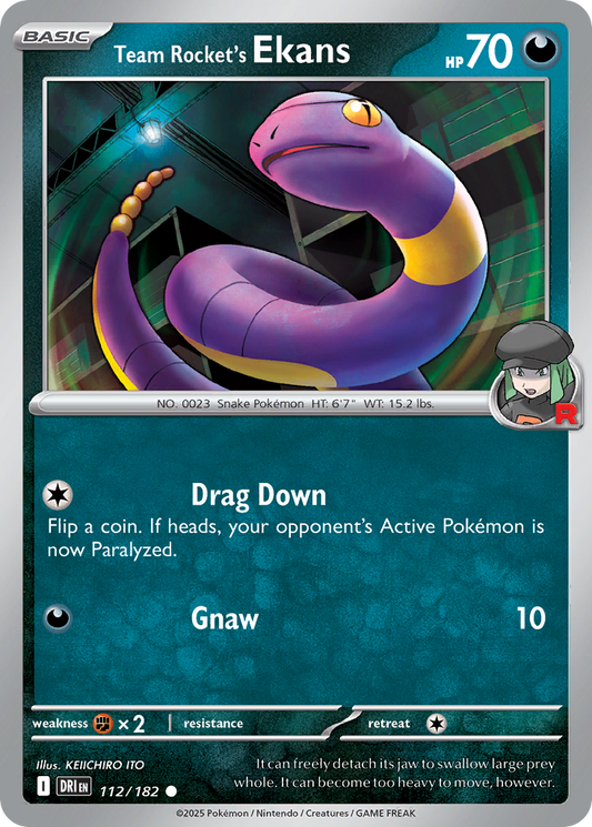 Team Rocket's Ekans 112/182 Common | Destined Rivals | Pokemon Card