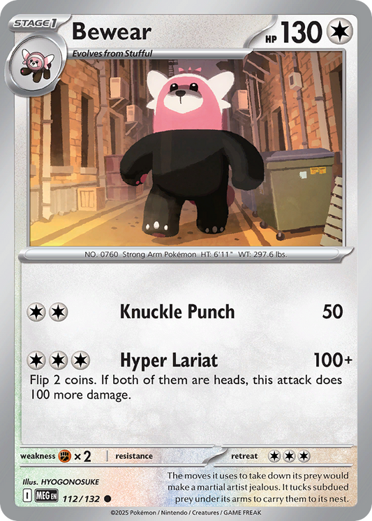 Bewear 112/132 Common | Mega Evolution | Pokemon Card