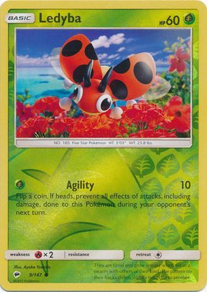 Ledyba 9/147 Reverse Holo | Burning Shadows | Pokemon Card