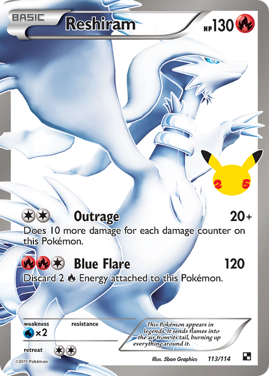 Reshiram 113/25 Classic Collection | Celebrations: Classic Collection | Pokemon Card