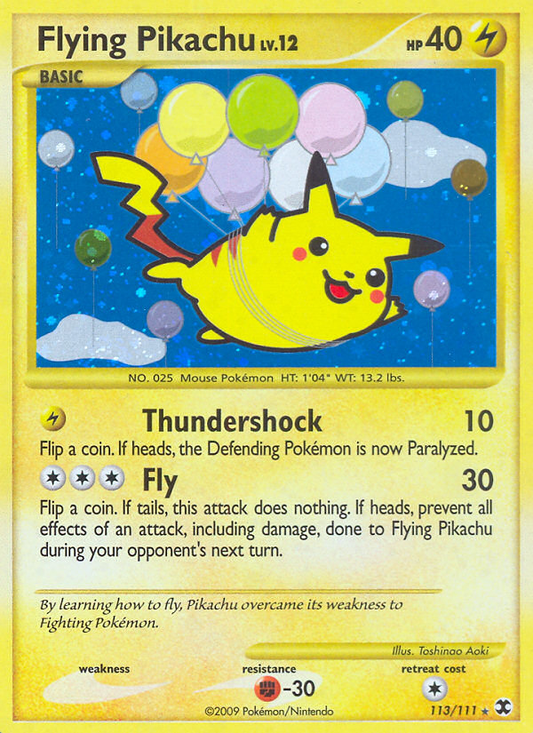Flying Pikachu 113/111 Rare Secret | Rising Rivals | Pokemon Card
