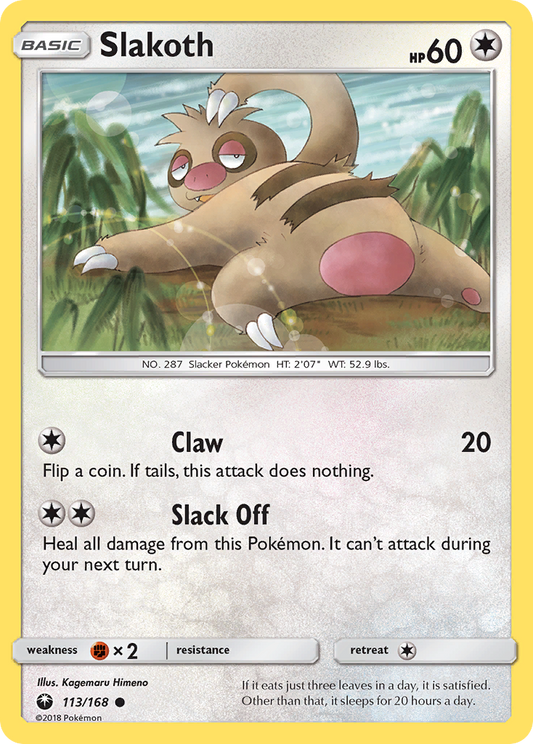 Slakoth 113/168 Common | Celestial Storm | Pokemon Card