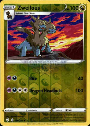 Hydreigon 115/203 Reverse Holo | Evolving Skies | Pokemon Card