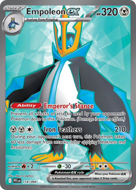 Empoleon ex 114/94 Ultra Rare | Phantasmal Flames | Pokemon Card