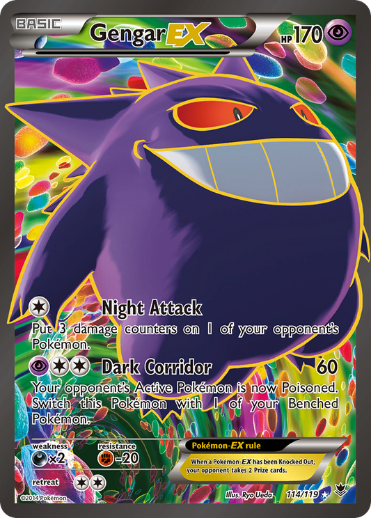 Gengar-EX 114/119 Rare Ultra | Phantom Forces | Pokemon Card