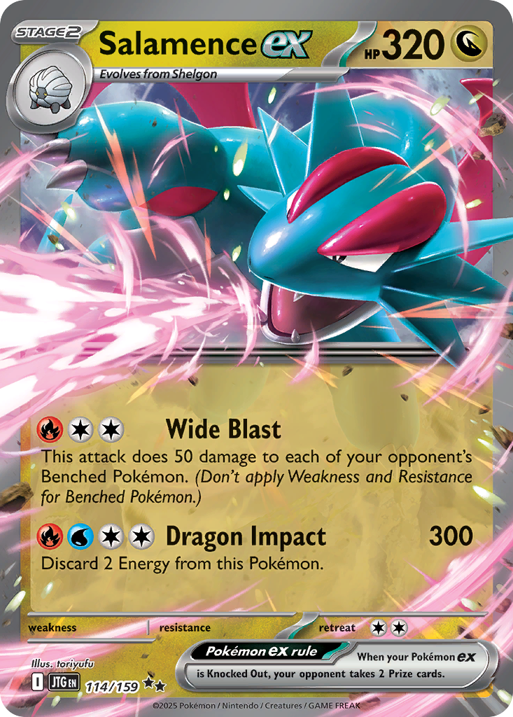 Salamence ex 114/159 Double Rare | Journey Together | Pokemon Card