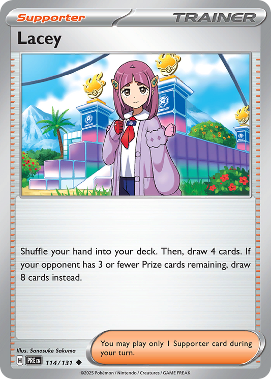 Lacey 114/131 Uncommon | Prismatic Evolutions | Pokemon Card