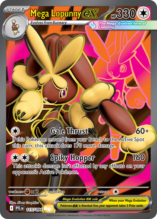 Mega Lopunny ex 115/94 Ultra Rare | Phantasmal Flames | Pokemon Card