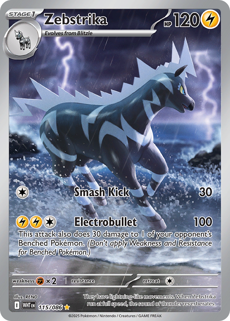 Zebstrika 115/86 Illustration Rare | White Flare | Pokemon Card