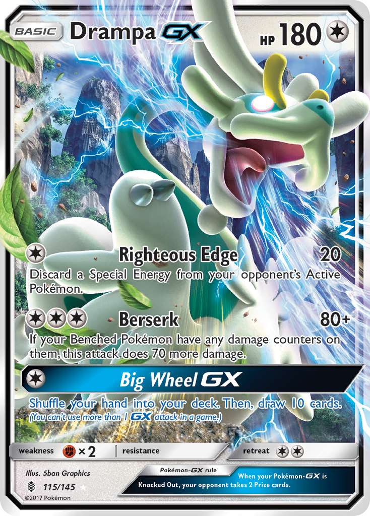 Drampa-GX 115/145 Rare Holo GX | Guardians Rising | Pokemon Card