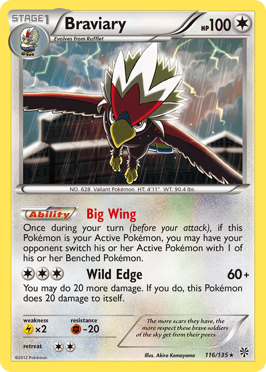 Braviary 116/135 Rare | Plasma Storm | Pokemon Card