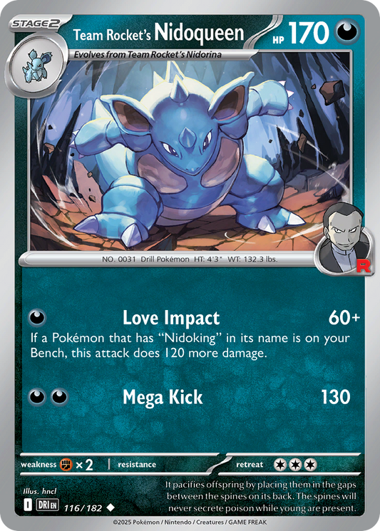 Team Rocket's Nidoqueen 116/182 Uncommon | Destined Rivals | Pokemon Card