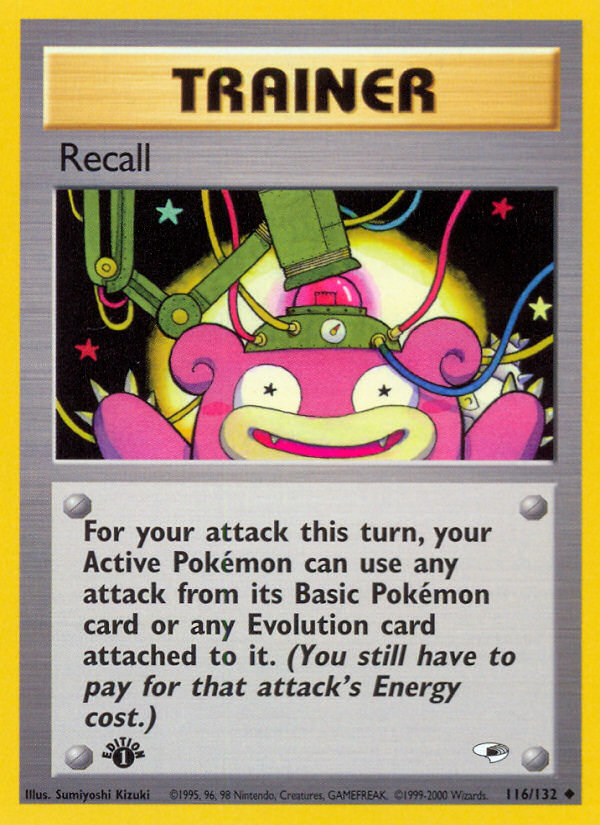 Recall 116/132 Uncommon | Gym Heroes | Pokemon Card