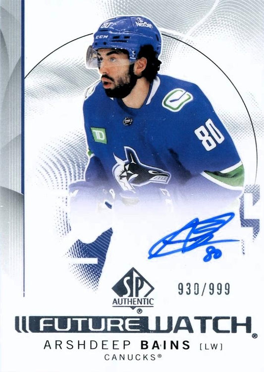 Arshdeep Bains #117 Vancouver Canucks | 2024-25 SP Authentic | NHL Trading Card