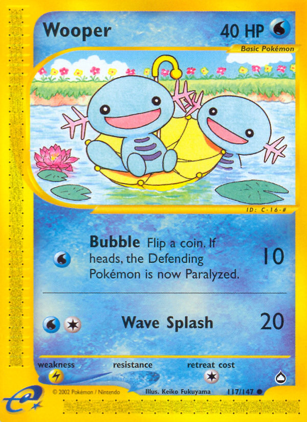 Wooper 117/147 Common | Aquapolis | Pokemon Card