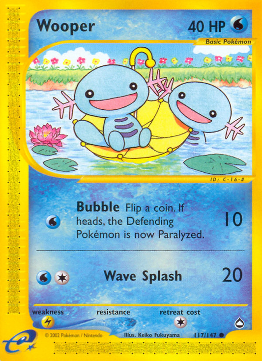 Wooper 117/147 Common | Aquapolis | Pokemon Card