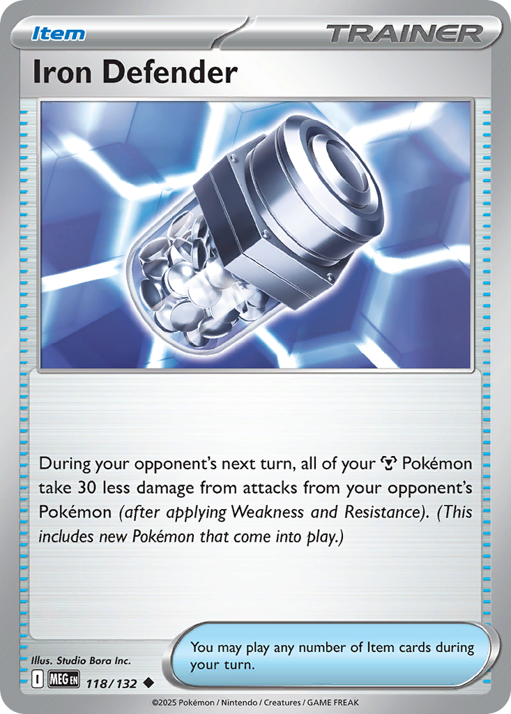 Iron Defender 118/132 Uncommon | Mega Evolution | Pokemon Card