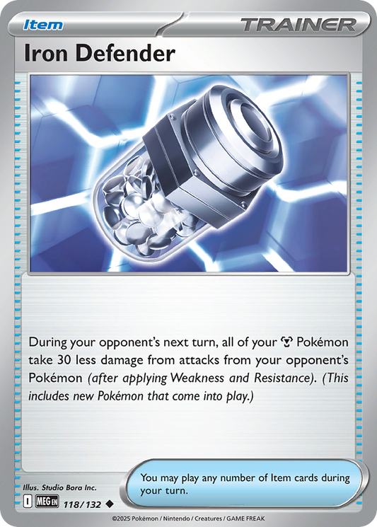 Iron Defender 118/132 Uncommon | Mega Evolution | Pokemon Card