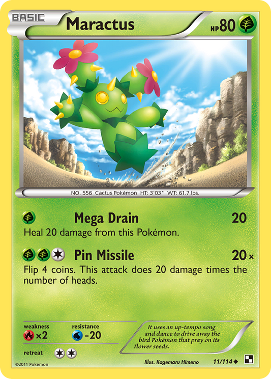 Maractus 11/114 Uncommon | Black & White | Pokemon Card