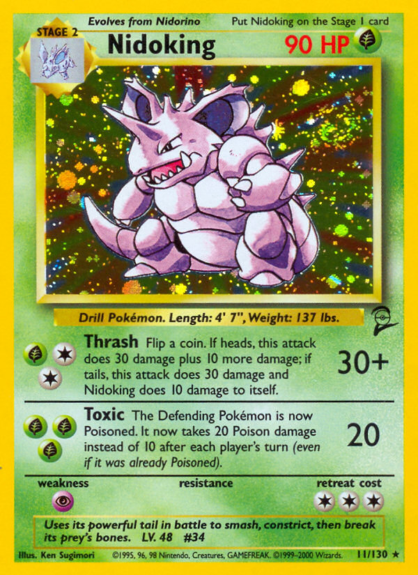 Nidoking 11/130 Rare Holo | Base Set 2 | Pokemon Card