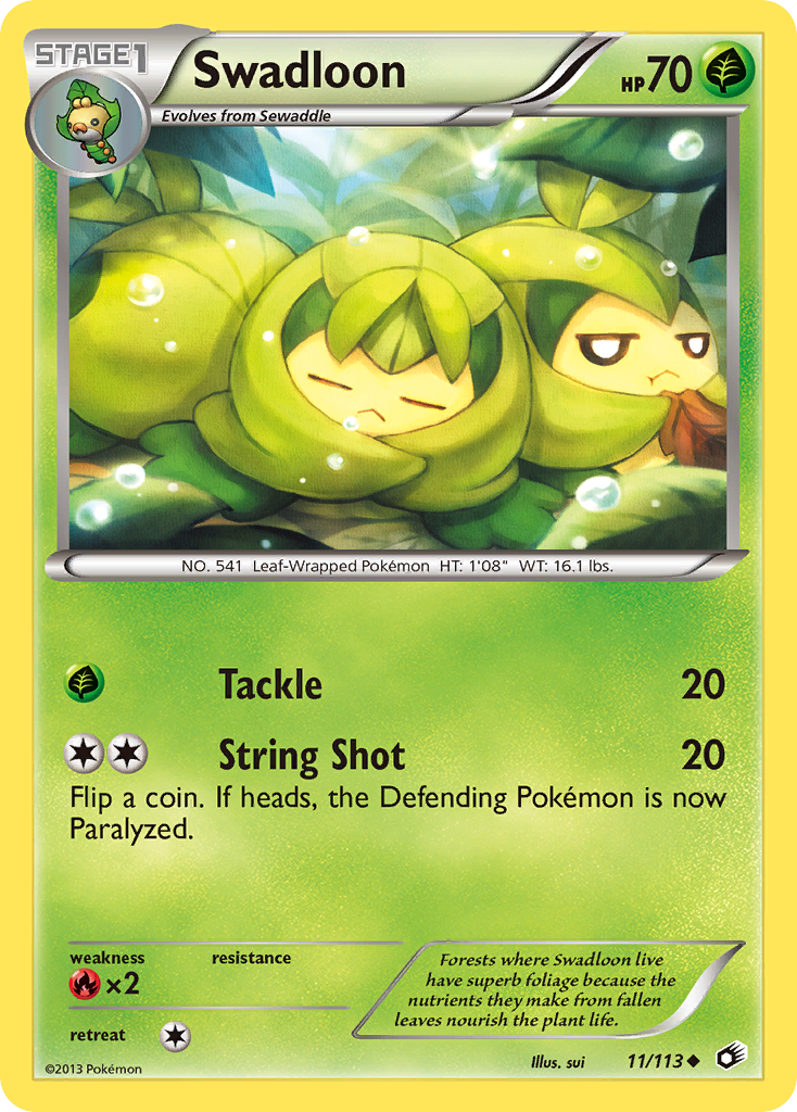Swadloon 11/113 Uncommon | Legendary Treasures | Pokemon Card