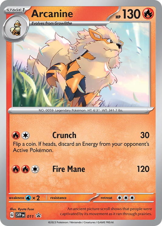 Arcanine #11 Promo | Scarlet & Violet Black Star Promos | Pokemon Card