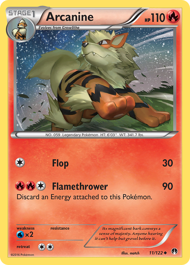 Arcanine 11/122 Uncommon | BREAKpoint | Pokemon Card