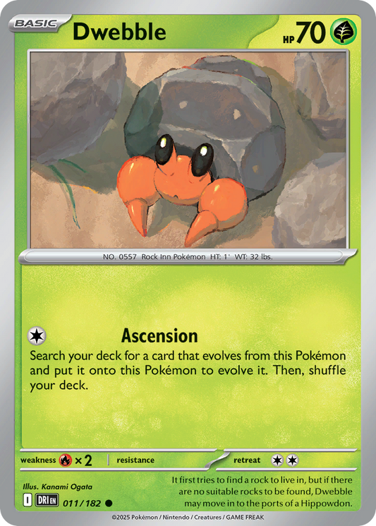 Dwebble 11/182 Common | Destined Rivals | Pokemon Card