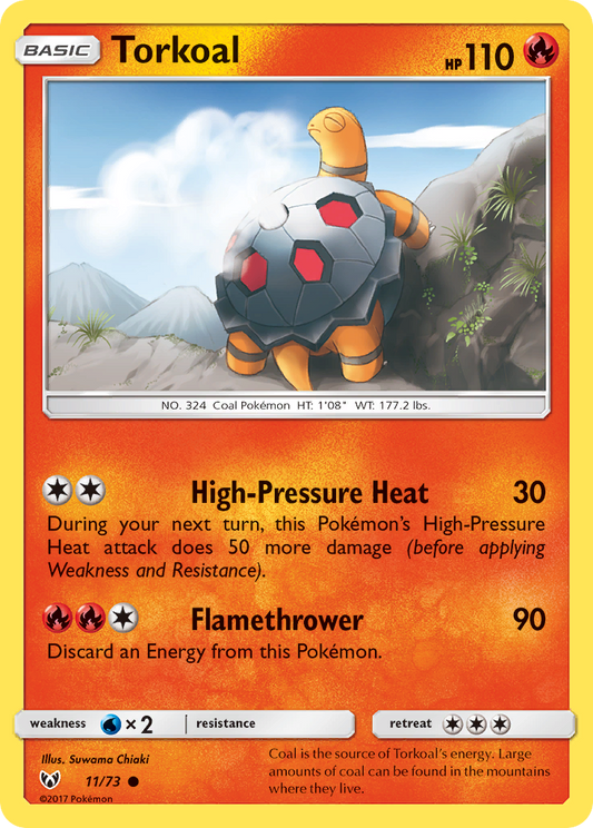 Torkoal 11/73 Common | Shining Legends | Pokemon Card