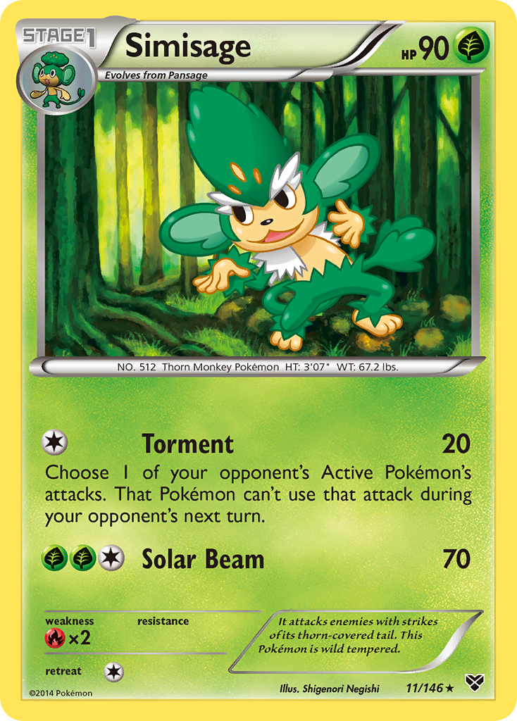 Simisage 11/146 Rare | XY | Pokemon Card